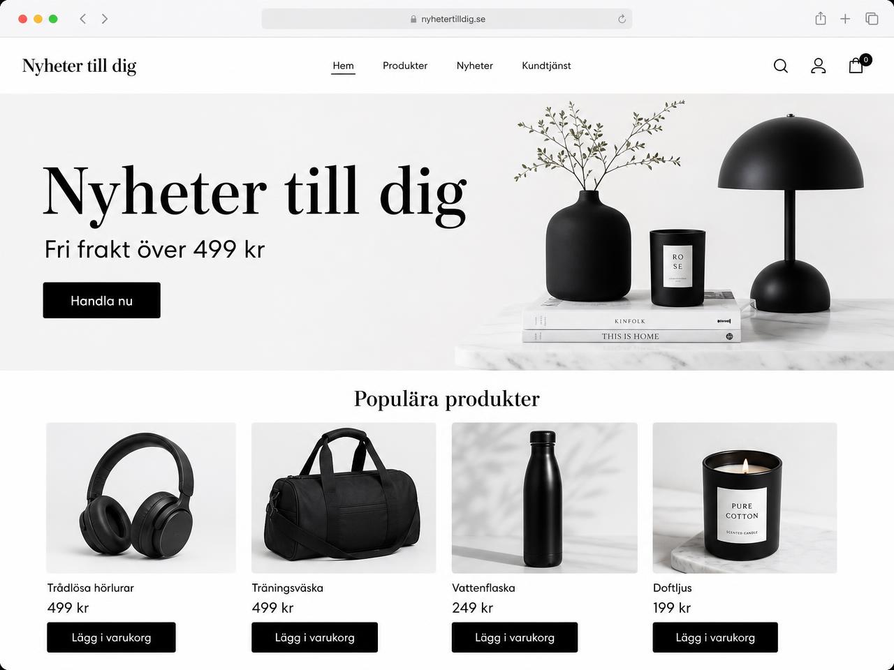 Förhandsvisning av webbplatsmallen E-handelsvarumärke