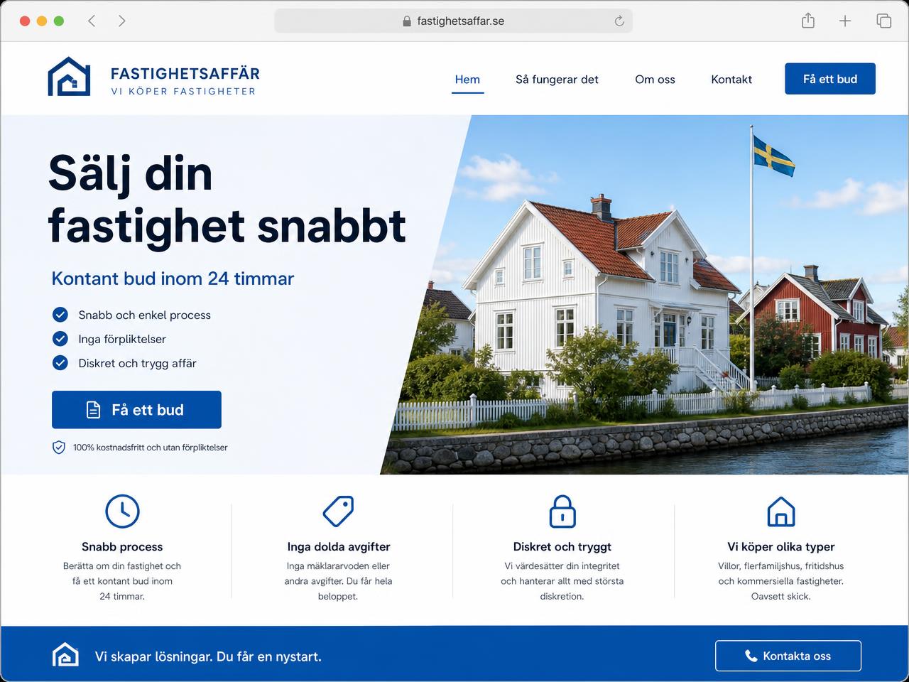 Förhandsvisning av webbplatsmallen Fastighetsgrossist